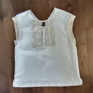 ZARA | Cream Top with Embroidery Detail